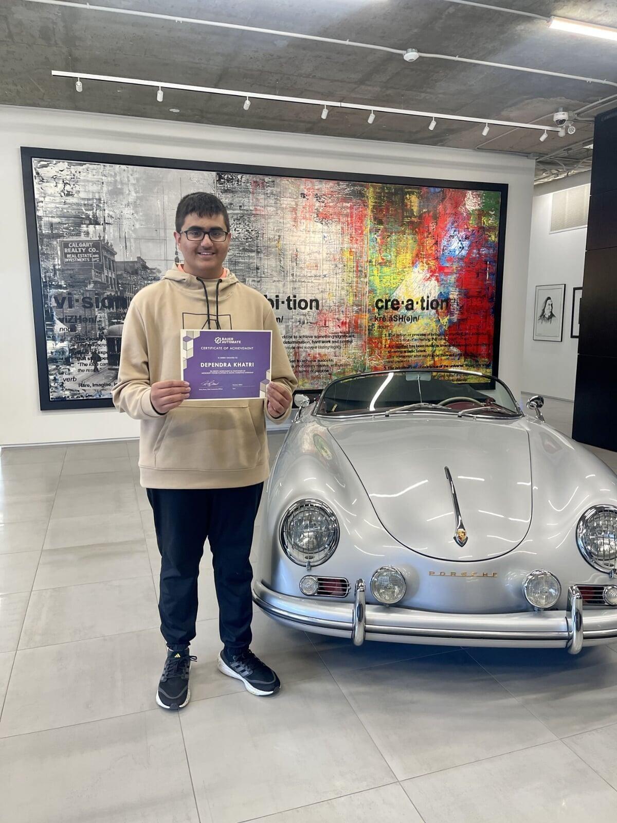 Dean completing the 2023 Bauer Automate Summer Internship Program