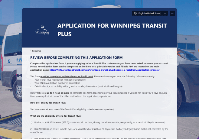 Front End Experience for City of Winnipeg UI by Bauer Automate